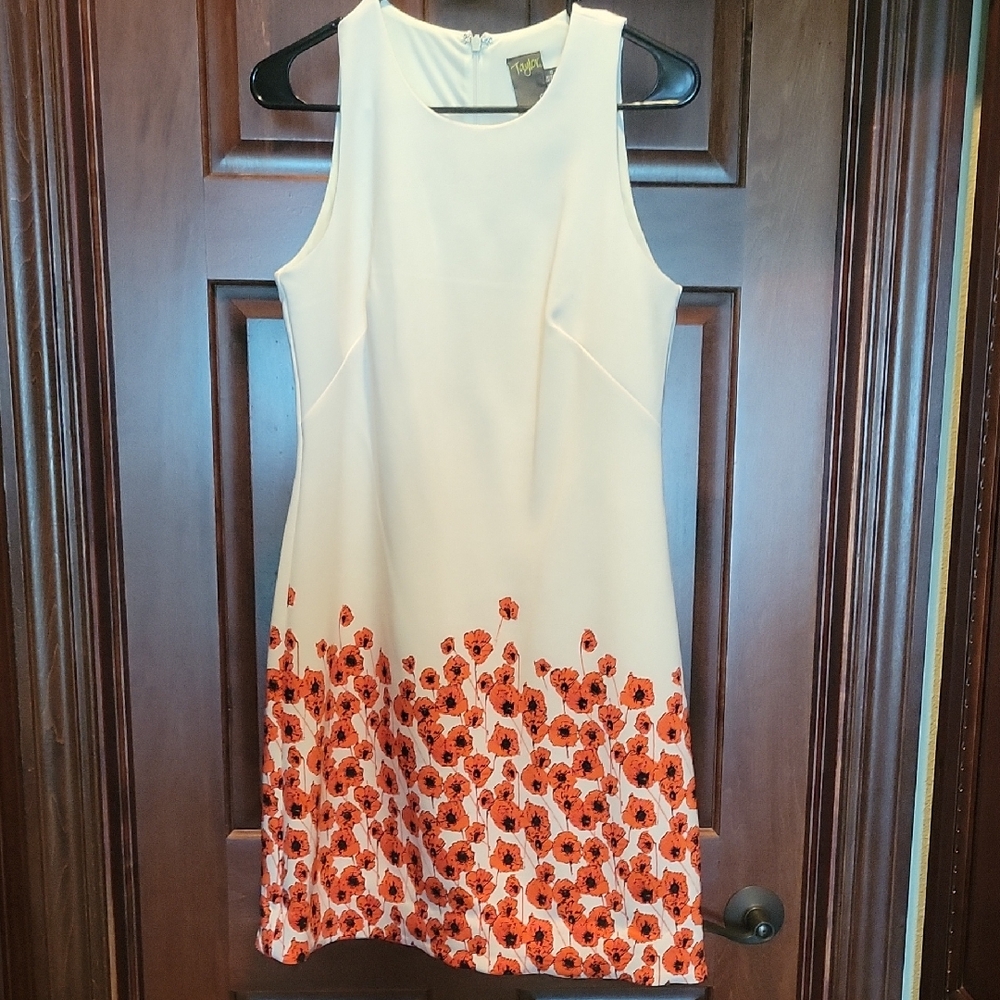 Taylor White and Cream Sheath Dress Halter Sleeveless NWOT